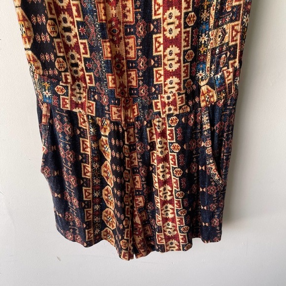 Fifteen Twenty Romper Womens Medium Black Aztec Boho Strapless Summer Western - Picture 4 of 9